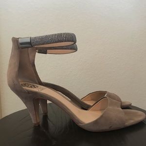 Vince Camuto Heels with rhinestone straps